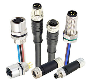 M12 circulr PCB flange 4 hole Panel mount Coxial cable IP67 waterproof connector