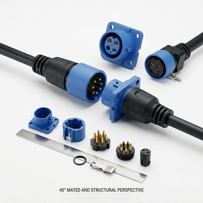 M18 2+6 EV Backup Power Connector 500V 20A High Current Terminal