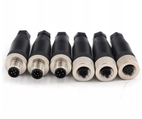 3 Pin 4 Pin Screw Shreaded M8 Circular Connector Male Female IP67 For Solder Sensor