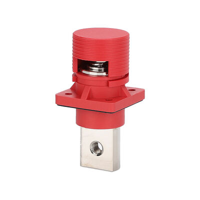 300A-400A Through-Wall Battery Terminal Connector with Snap-On Round Protective Cover (Red/Black)