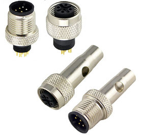 M12 circulr PCB flange 4 hole Panel mount Coxial cable IP67 waterproof connector