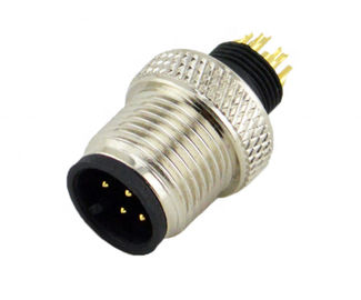 M12 circulr PCB flange 4 hole Panel mount Coxial cable IP67 waterproof connector