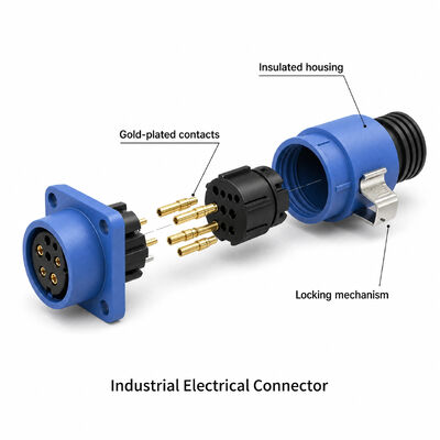 M18 2+6 EV Backup Power Connector 500V 20A High Current Terminal