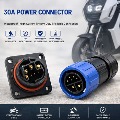 E-motorcycle Solution M23 Series 30A Heavy Duty Waterproof Circular Connector For High Power Equipment