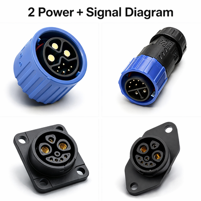 E-motorcycle Solution M23 Series 30A Heavy Duty Waterproof Circular Connector For High Power Equipment