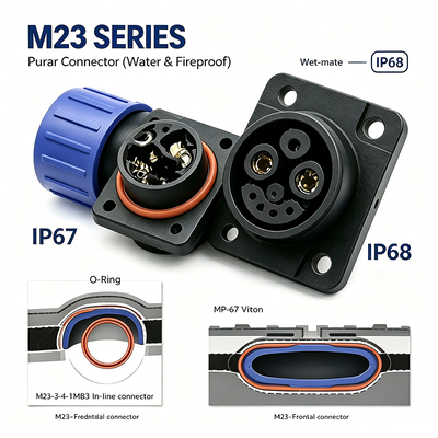 E-motorcycle Solution M23 Series 30A Heavy Duty Waterproof Circular Connector For High Power Equipment