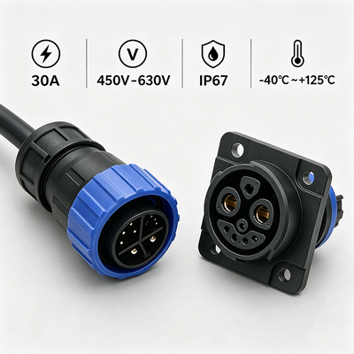 E-motorcycle Solution M23 Series 30A Heavy Duty Waterproof Circular Connector For High Power Equipment