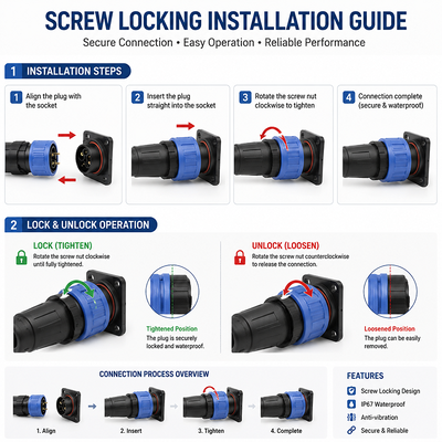 E-motorcycle Solution M23 Series 30A Heavy Duty Waterproof Circular Connector For High Power Equipment