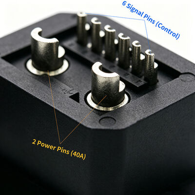 40A AC 2+6 Power Socket Connector 72V 3000 Cycles Industrial