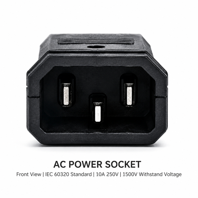 IEC 60320 AC Power Socket 10A 1500V Panel Mount for UPS Systems