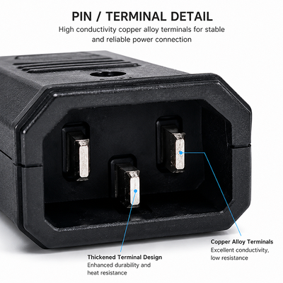 IEC 60320 AC Power Socket 10A 1500V Panel Mount for UPS Systems