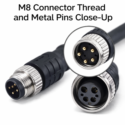 M8 Circular 2-5PIN Male & Female IP67 Waterproof A-Coded Sensor Connector