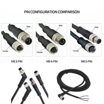 M8 Circular 2-5PIN Male & Female IP67 Waterproof A-Coded Sensor Connector