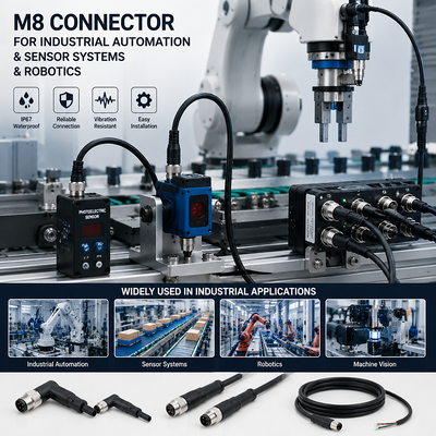 M8 Circular 2-5PIN Male & Female IP67 Waterproof A-Coded Sensor Connector