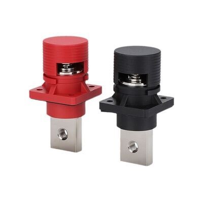 Connecteur de borne de batterie à paroi 300A-400A avec couvercle de protection ronde snap-on (rouge/noir)